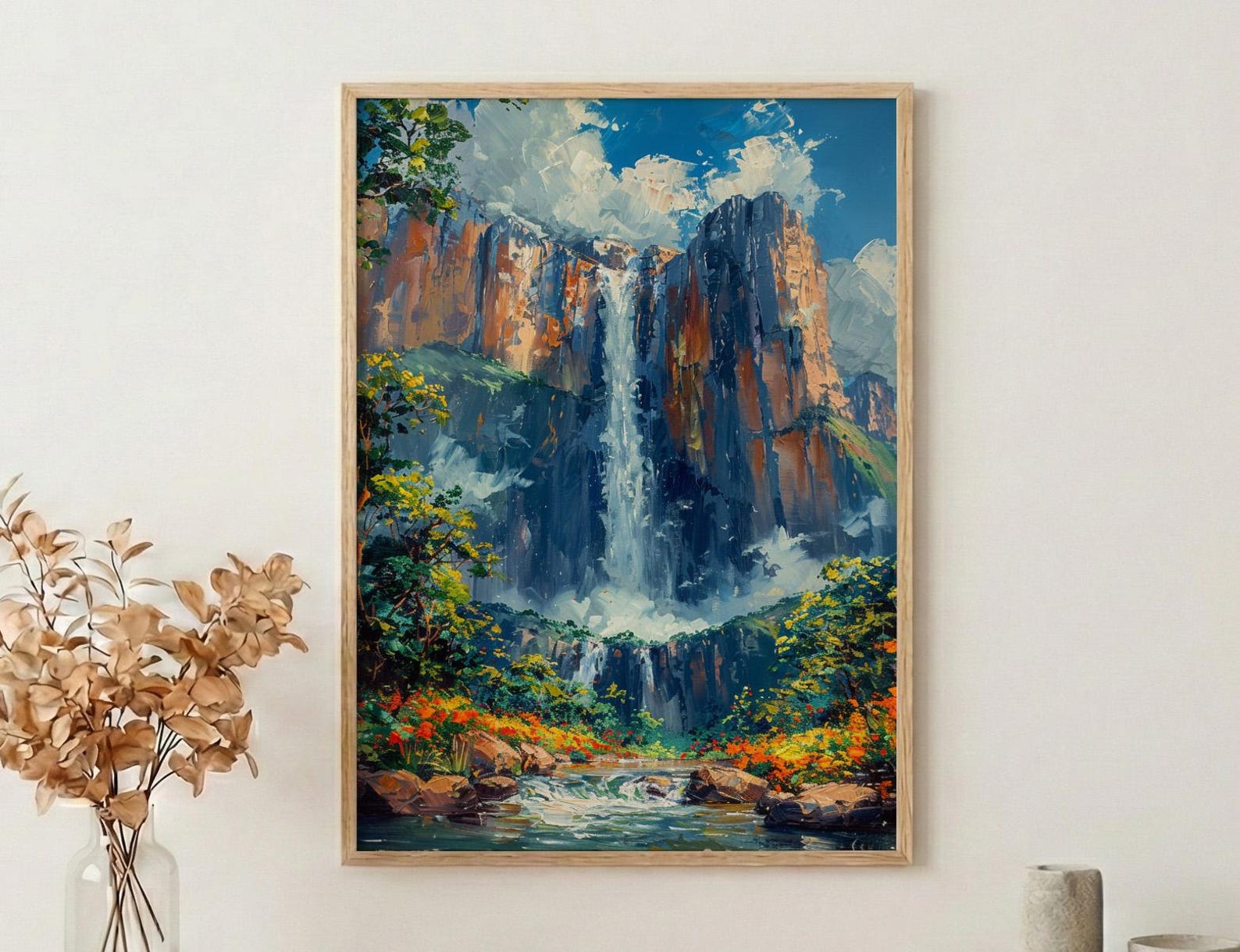 Angel Falls Wall Art, Venezuela Nature Decor - Waterfall Print