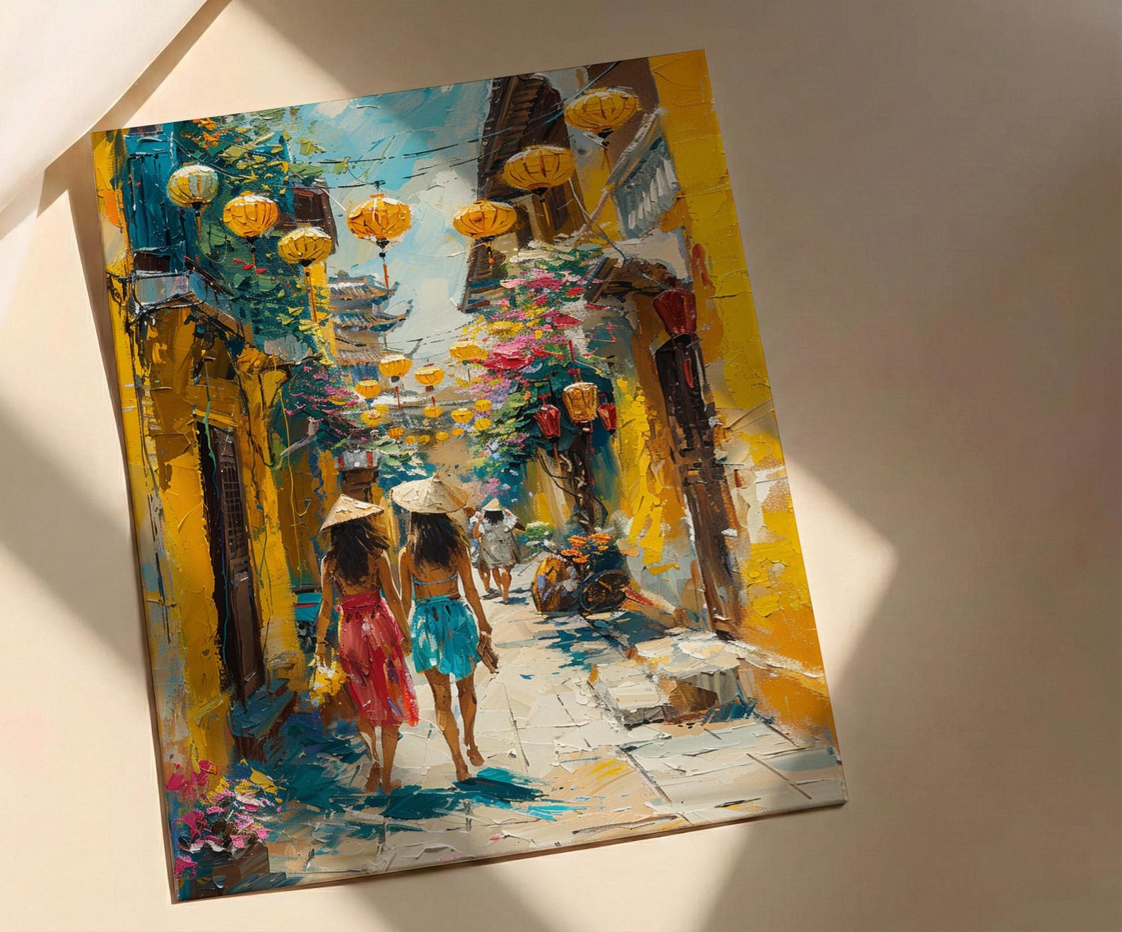 Hoi An Vietnam Art Print, Mothers Day Gift From Daughter, Museum Quality Asian Decor, Mother Daughter Poster, Shipped Wall Art — view 2