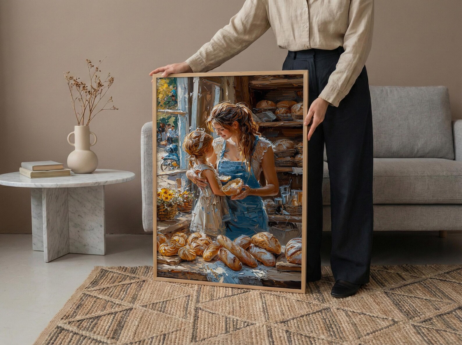 French Bakery Poster, Mother Baby Art Print - New Mom Gift — view 5