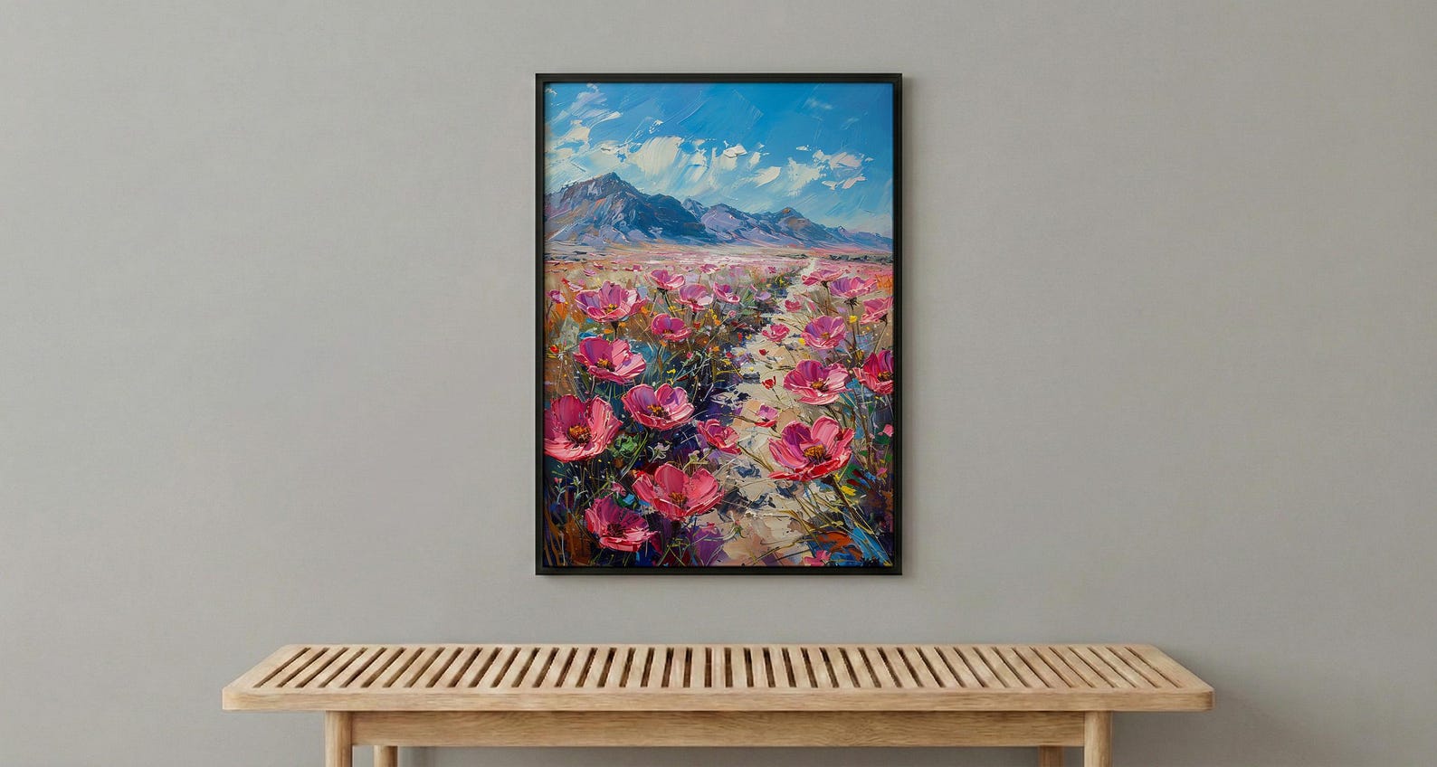 Atacama Desert Art Print, Chile Nature Wall Decor - Pink Floral Bloom — view 6