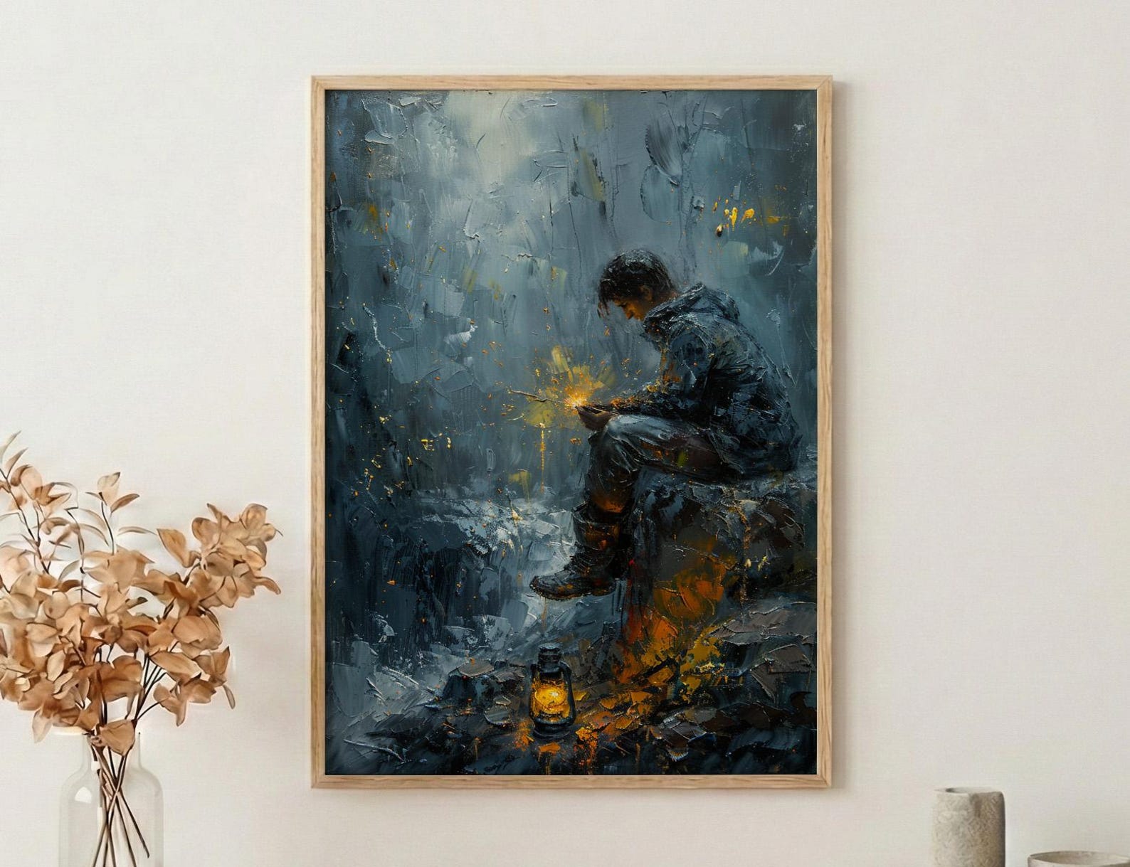 Minute Man Scout Art Print, Colonial Forest Decor - Historic Americana Poster