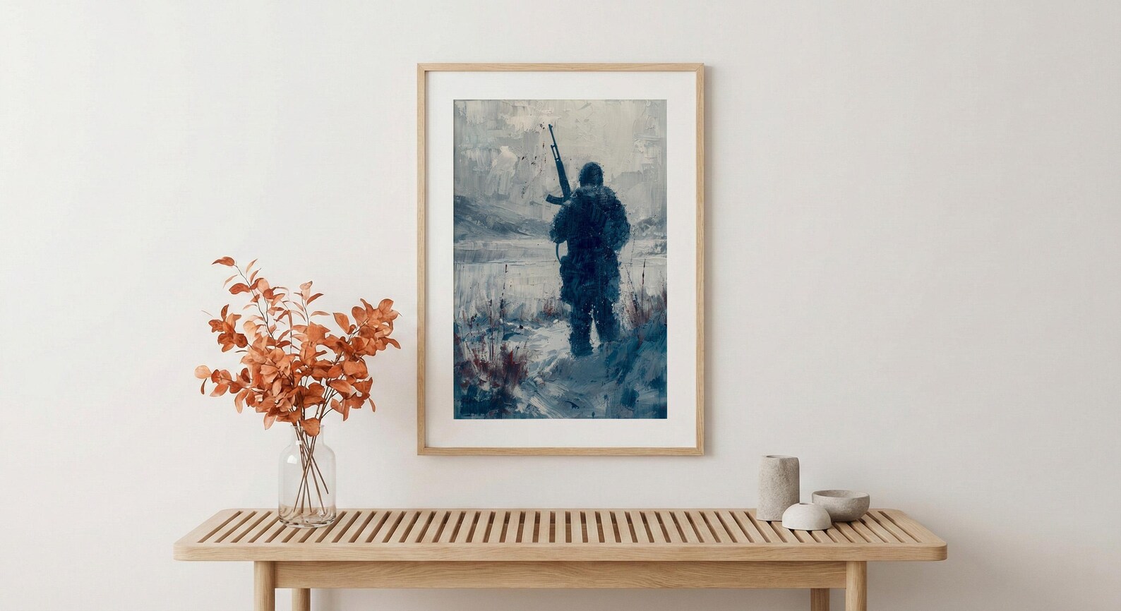 Valley Forge Soldier Wall Art, Historic Americana Decor - Winter Revolution Print — view 6