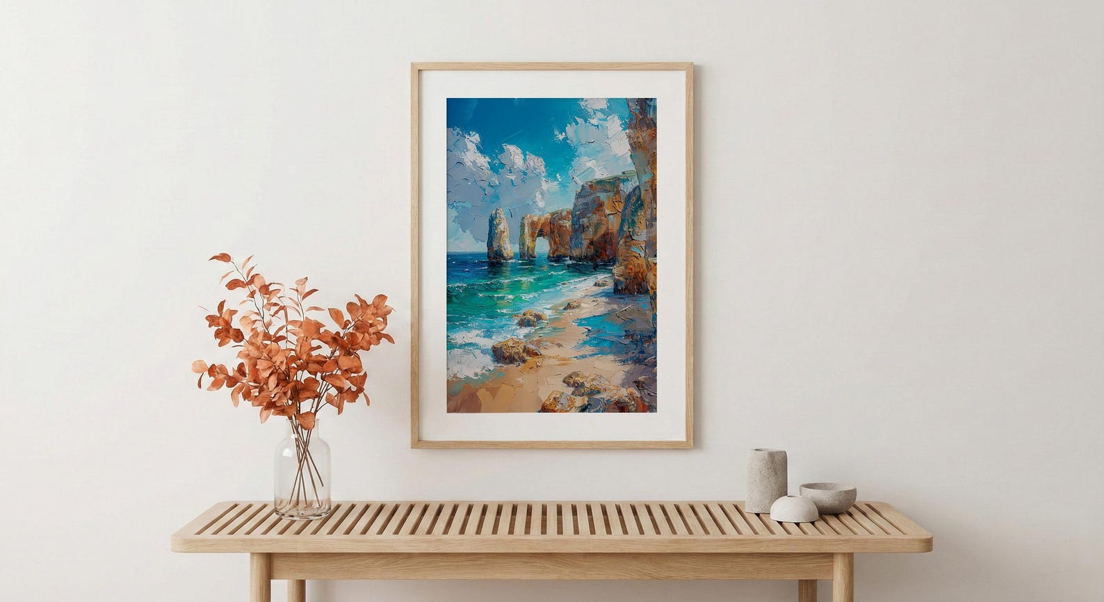 Algarve Portugal Poster, Ocean Cliff Decor - Turquoise Sea Art — view 5
