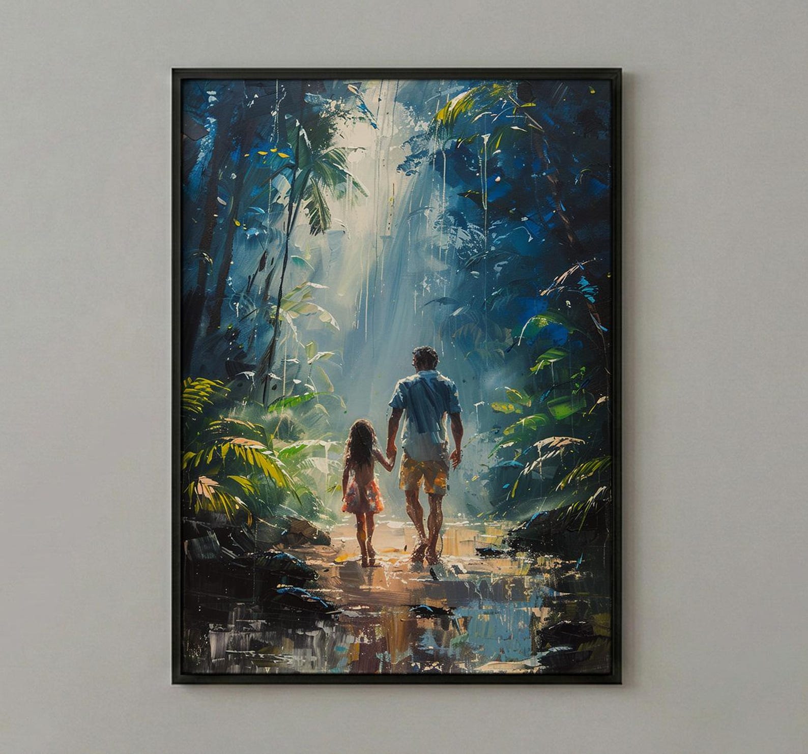 Costa Rica Forest Poster, Father And Daughter Wall Art - Nature Lover Gift — view 2
