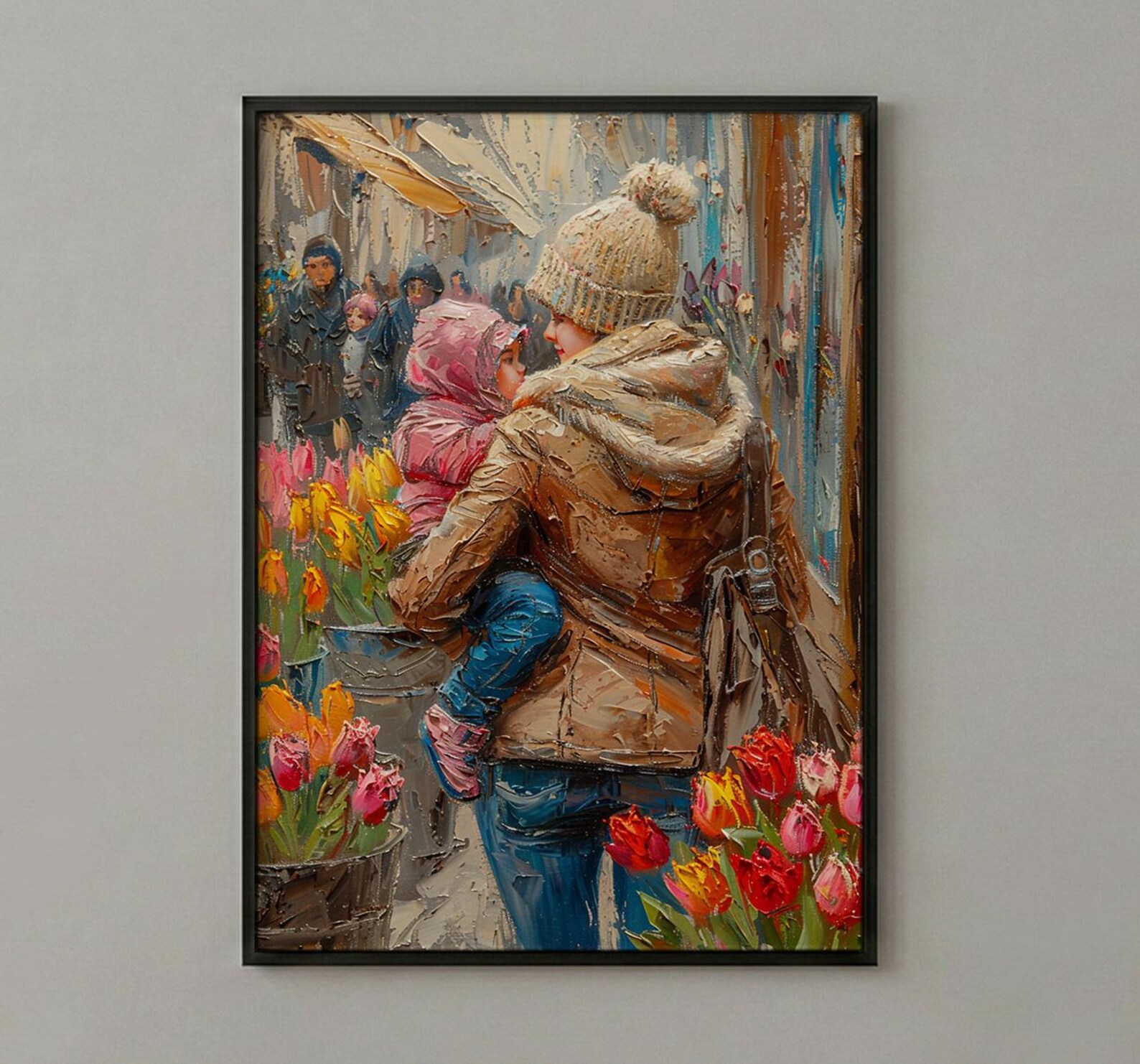 Street Florist Wall Decor, Mother Baby Art Print - New Mom Gift — view 3