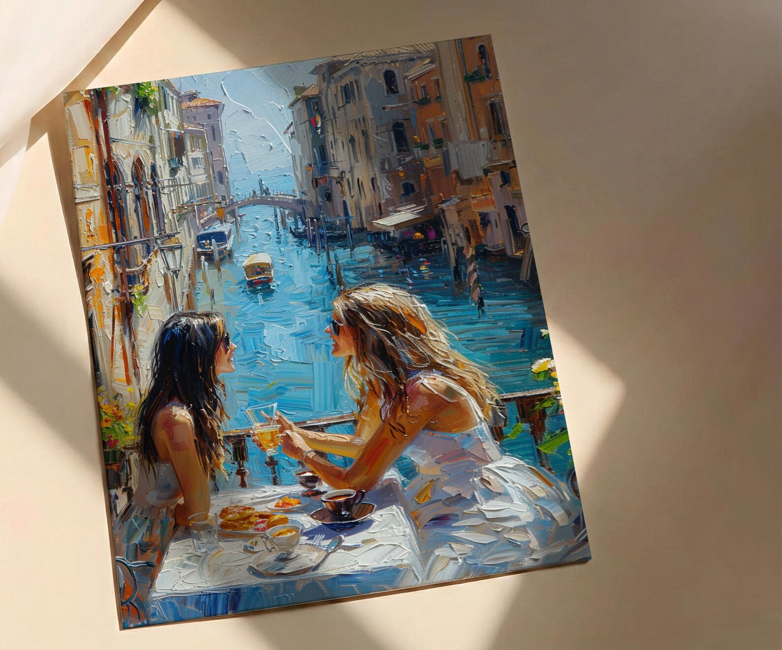 Italian Cafe Wall Art, Mother Daughter Print - Gift for Mom — view 2