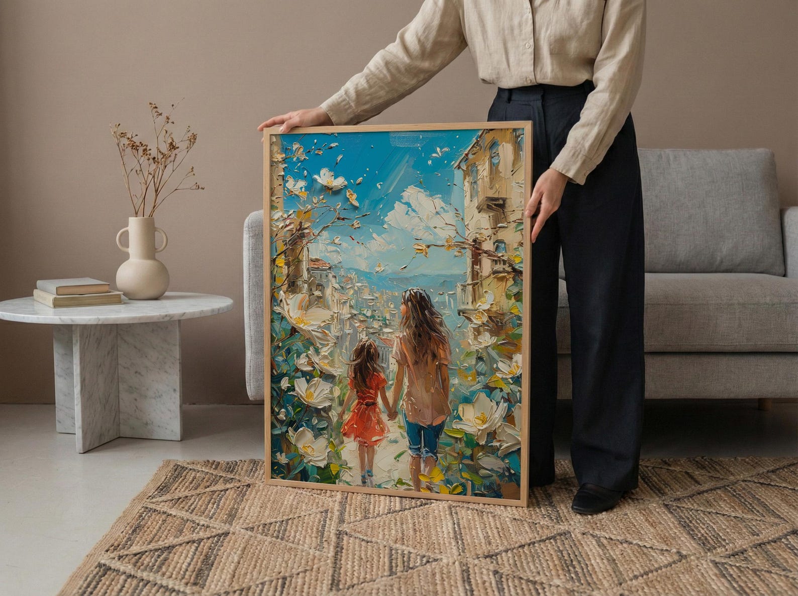 Beirut Lebanon Art Print, Gemmayzeh Street Decor, Mothers Day Gift From Daughter, Mother Daughter Poster, Shipped Wall Art — view 5