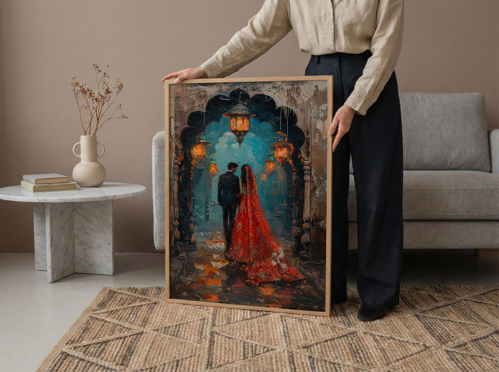 Rajasthan Palace Art, Royal Indian Wedding - Luxury Desi Gift — view 5