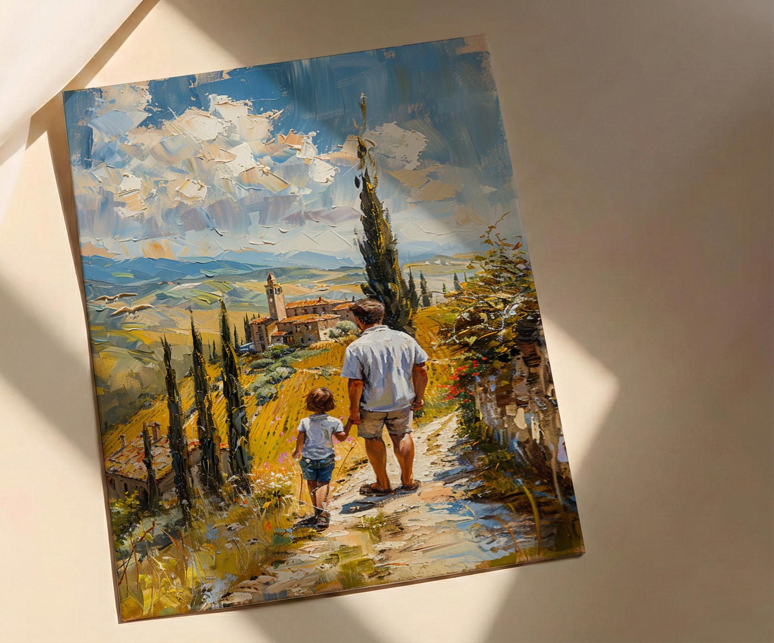 Tuscany Landscape Wall Art, Father And Son Print - Fathers Day Gift — view 2