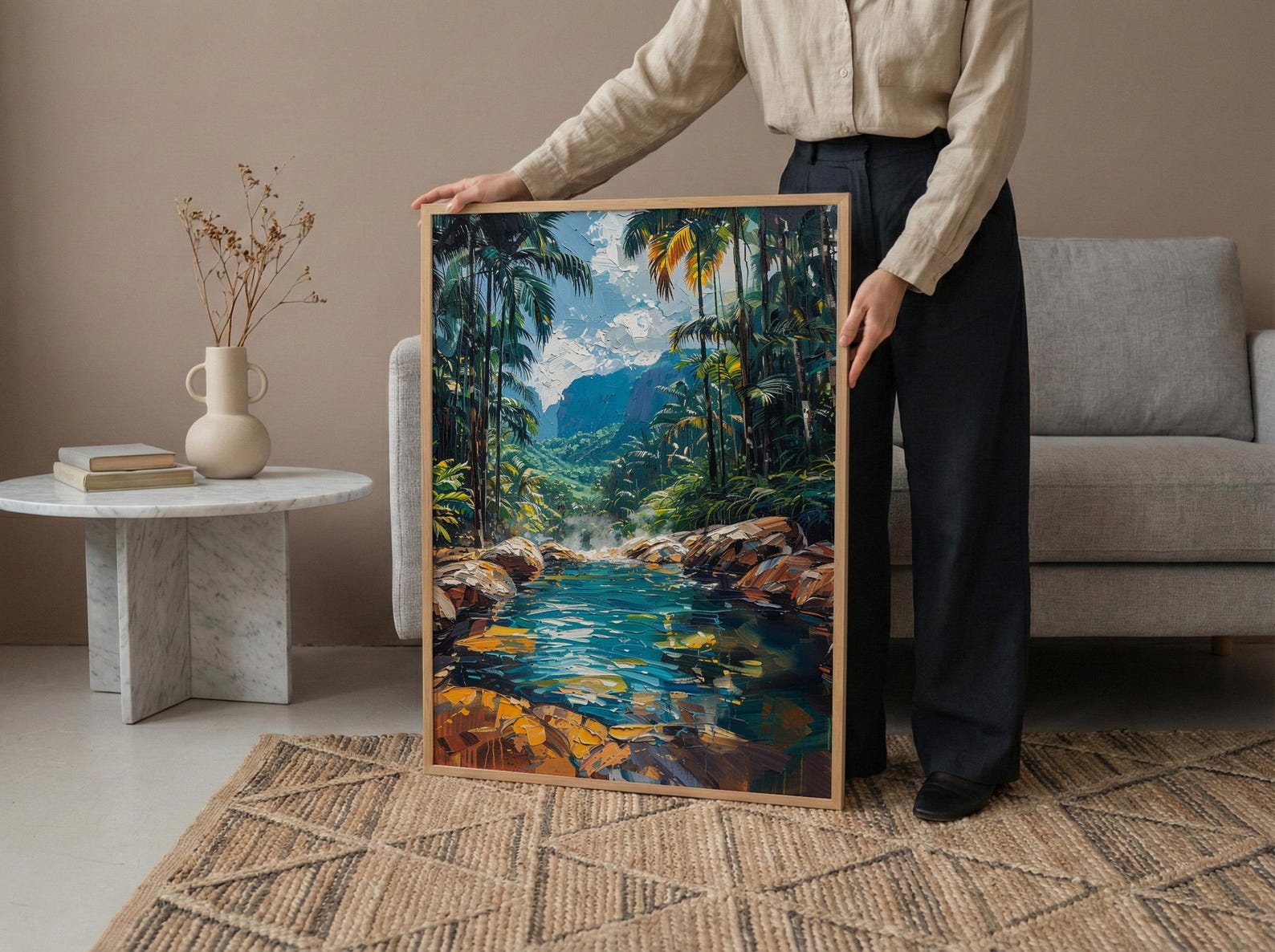 Arenal Volcano Art Print, Costa Rica Wall Decor - Tropical Hot Spring — view 6