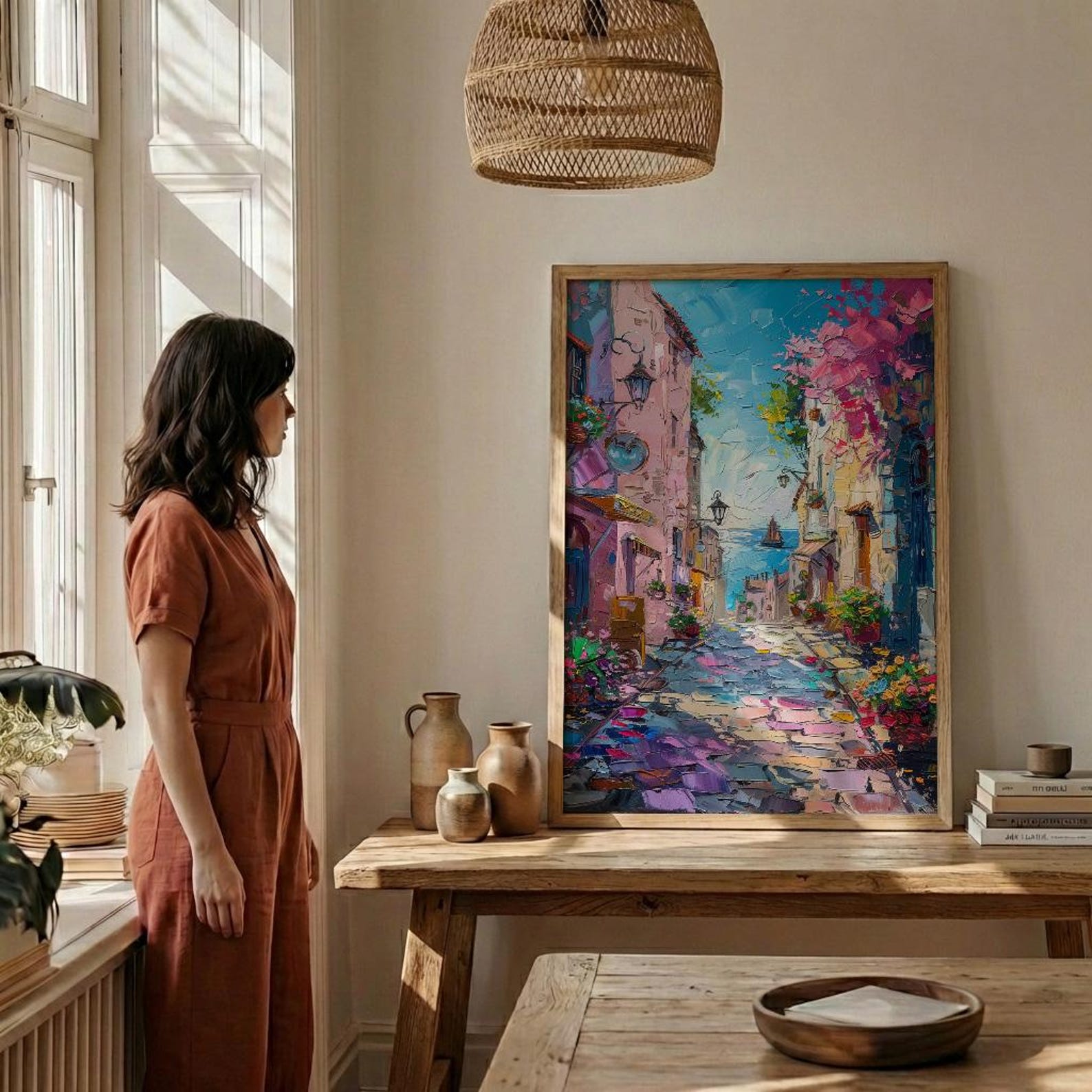 Sydney Rocks Market Art Print, Historic Street Home Decor - Bright Australia Town Summer Vibe — view 4