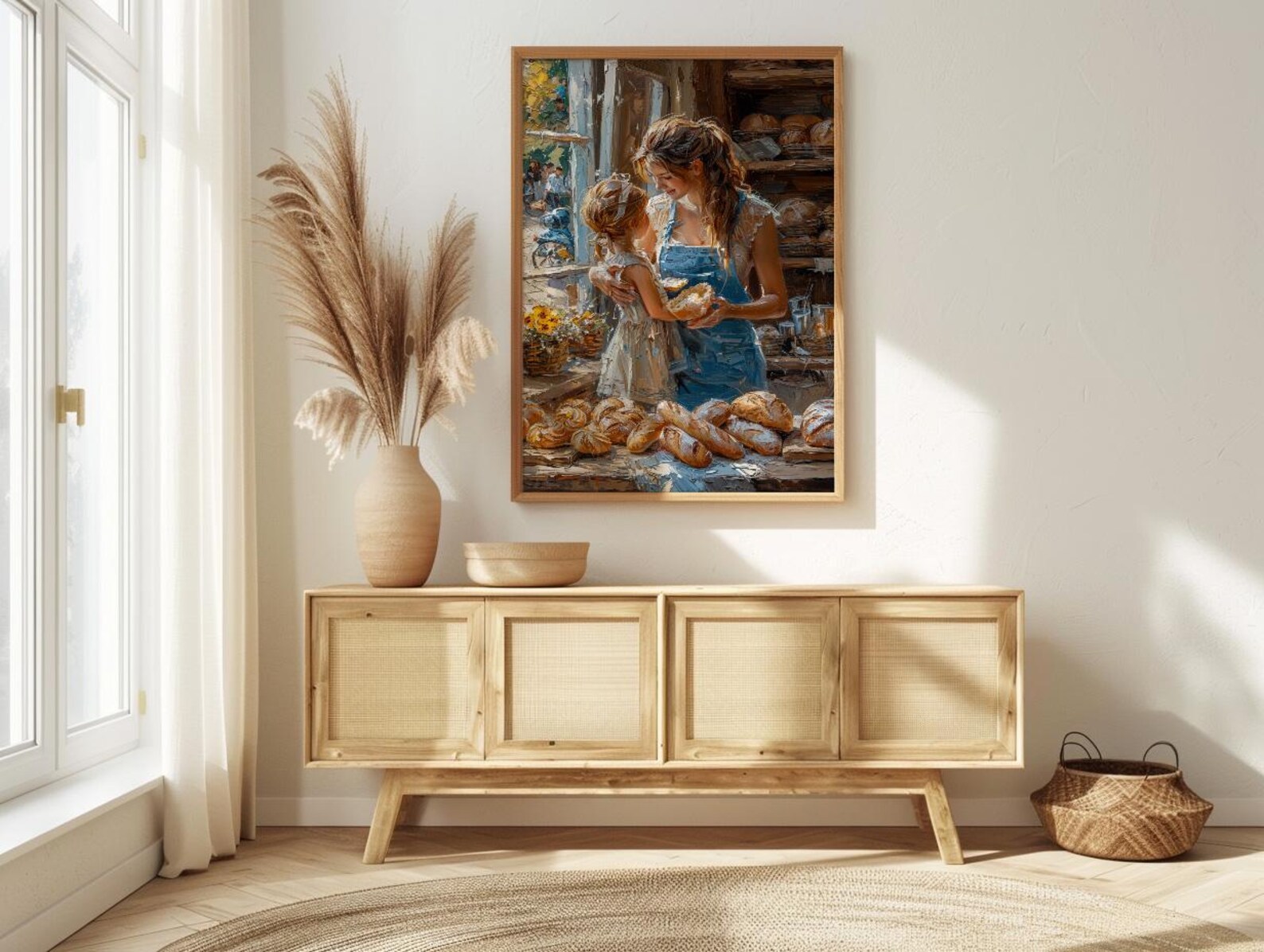 French Bakery Poster, Mother Baby Art Print - New Mom Gift — view 3