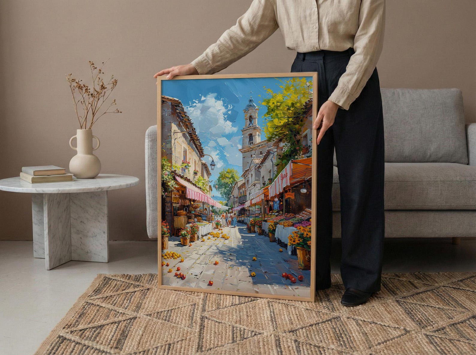 Salamanca Market Tent City Poster, Sandstone Town Home Decor - Australia City Bright Summer Escape — view 6