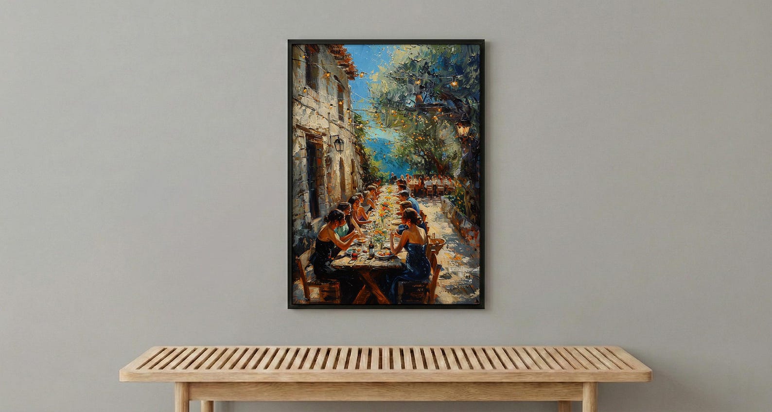 Tuscany Wedding Feast Art, Rustic Italian Decor - European Wedding Gift — view 6