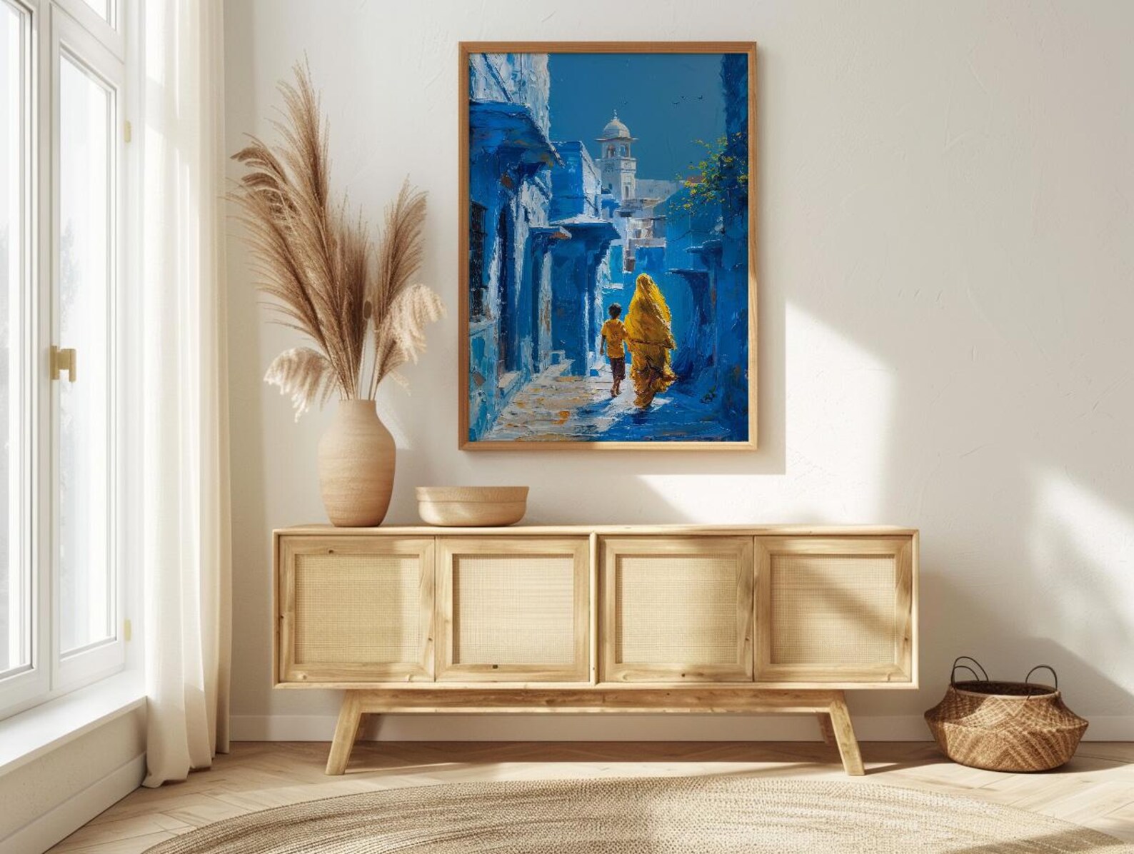 Jodhpur India Print, Blue City Wall Art, Mothers Day Gift From Son, Mom And Son Poster, Museum Quality Decor — view 4