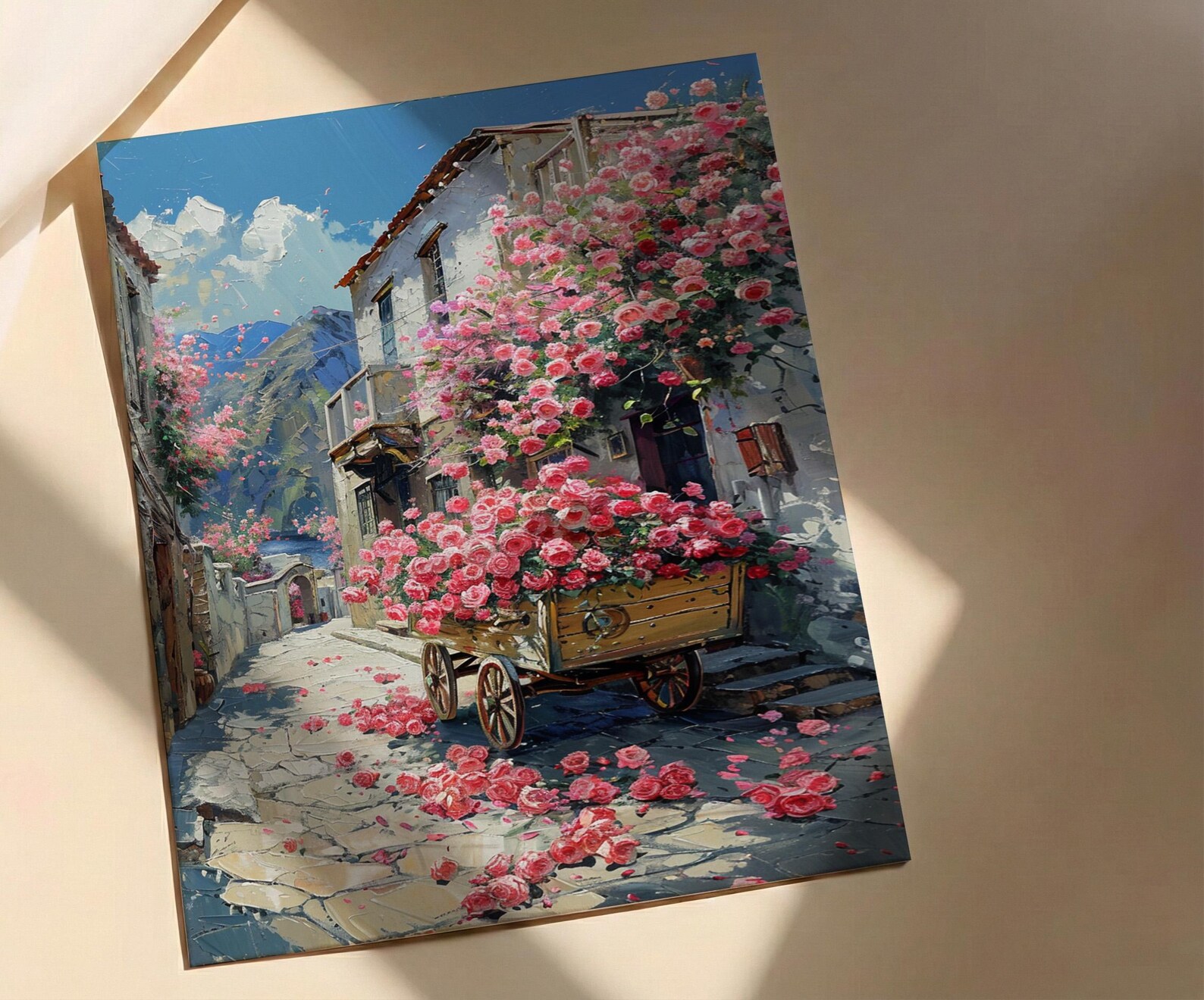 Taif Wall Art, Pink Rose Decor - Saudi Arabia Spring Print — view 2