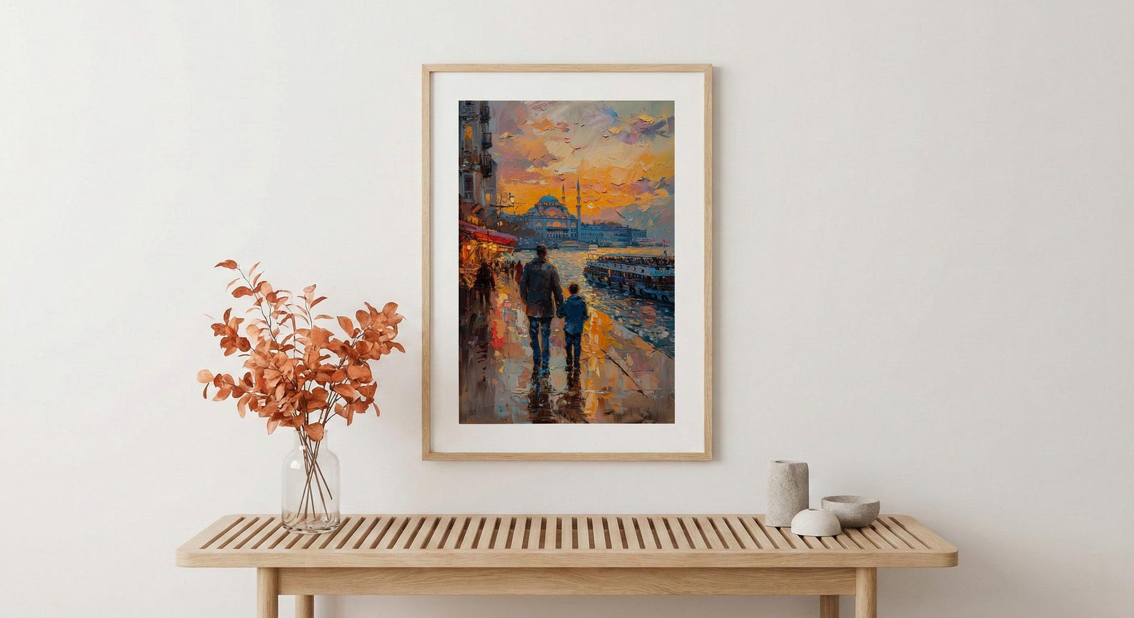 Istanbul Poster, Father And Son Night Art - Cityscape Wall Decor — view 5
