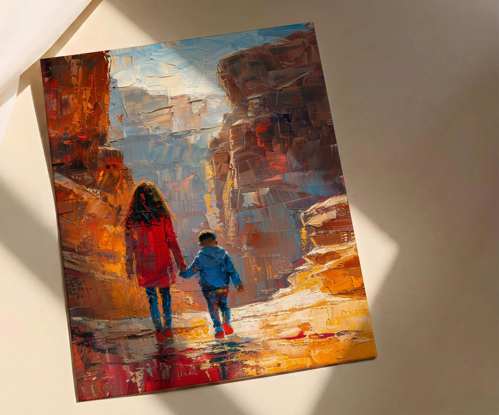 Petra Jordan Art Print, Ancient City Wall Art, Mothers Day Gift From Son, Mom And Son Poster, Museum Quality Decor — view 2